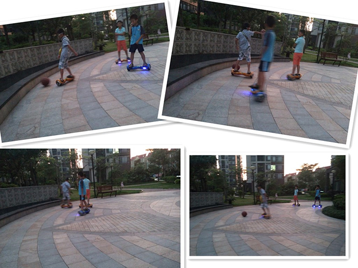 骑开欧客平衡车踢足球